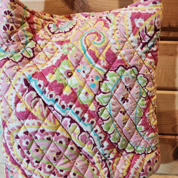Vintage Vera Bradley Quilted Crossbody Bag – Pink Paisley Floral Print - Picture 7 of 10